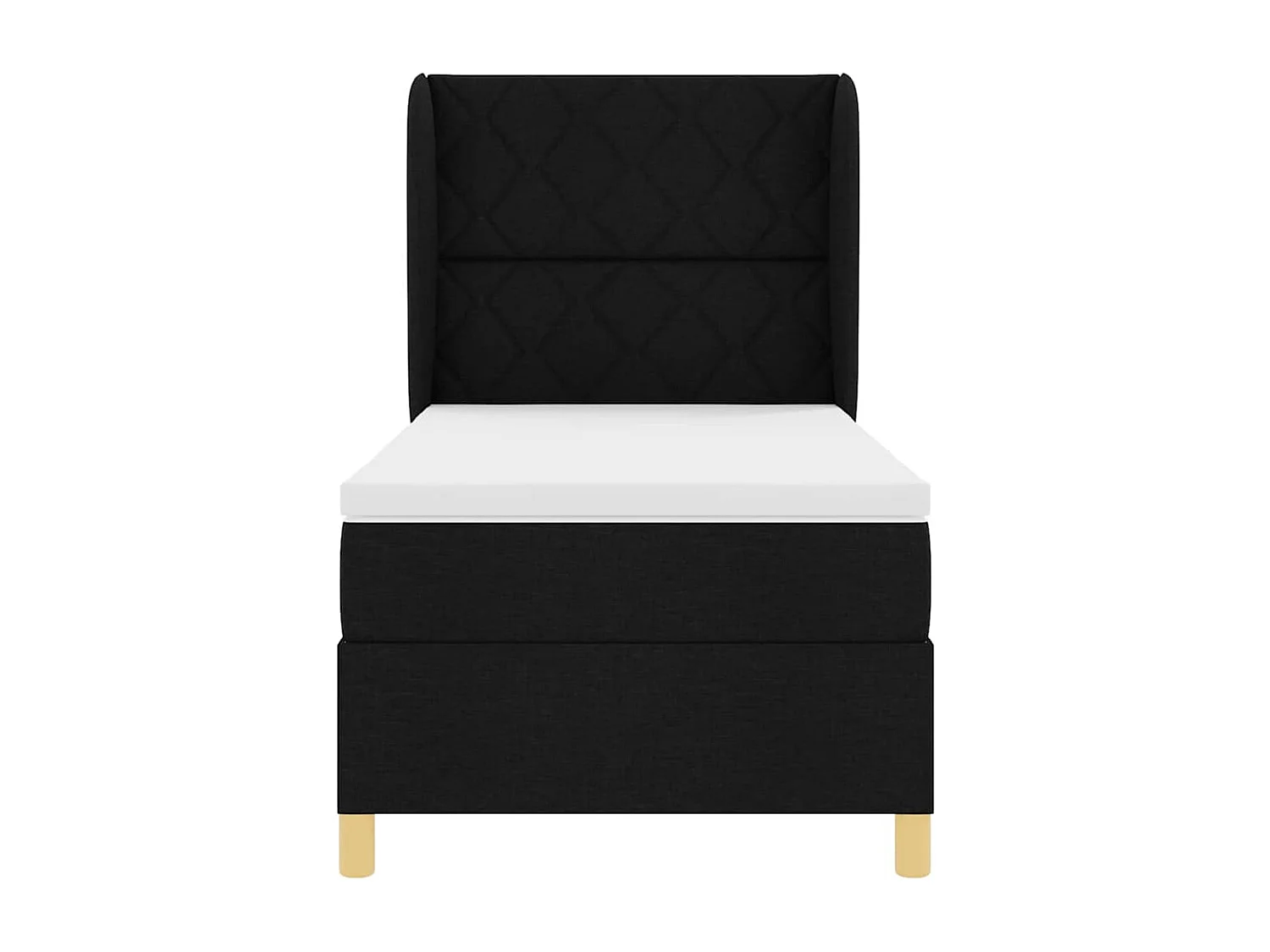 Cadre de lit avec matelas gris foncé 90x190 cm Noir