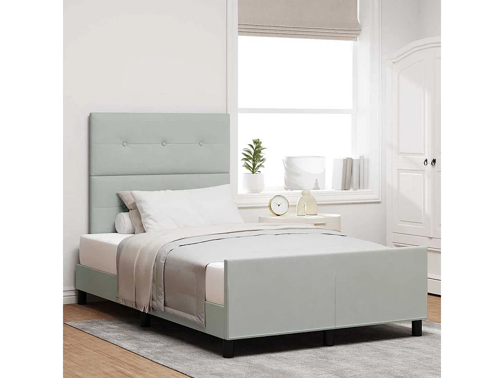 Estructura de cama Gris claro 120 x 190 cm Terciopelo