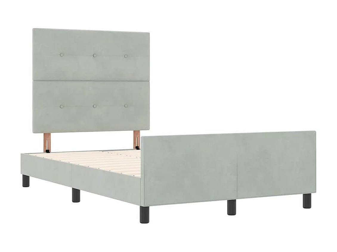 Estructura de cama Gris claro 120 x 190 cm Terciopelo