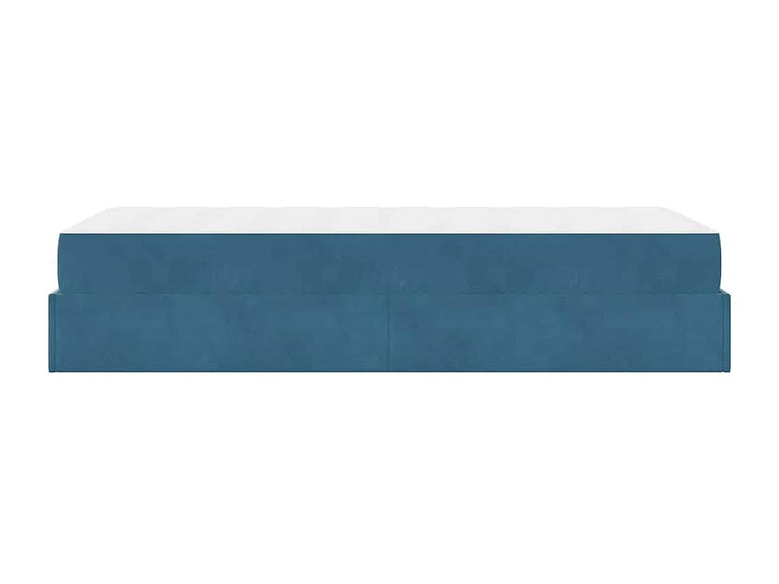 Cadre de lit avec matelas Bleu 90 x 200 cm Velours