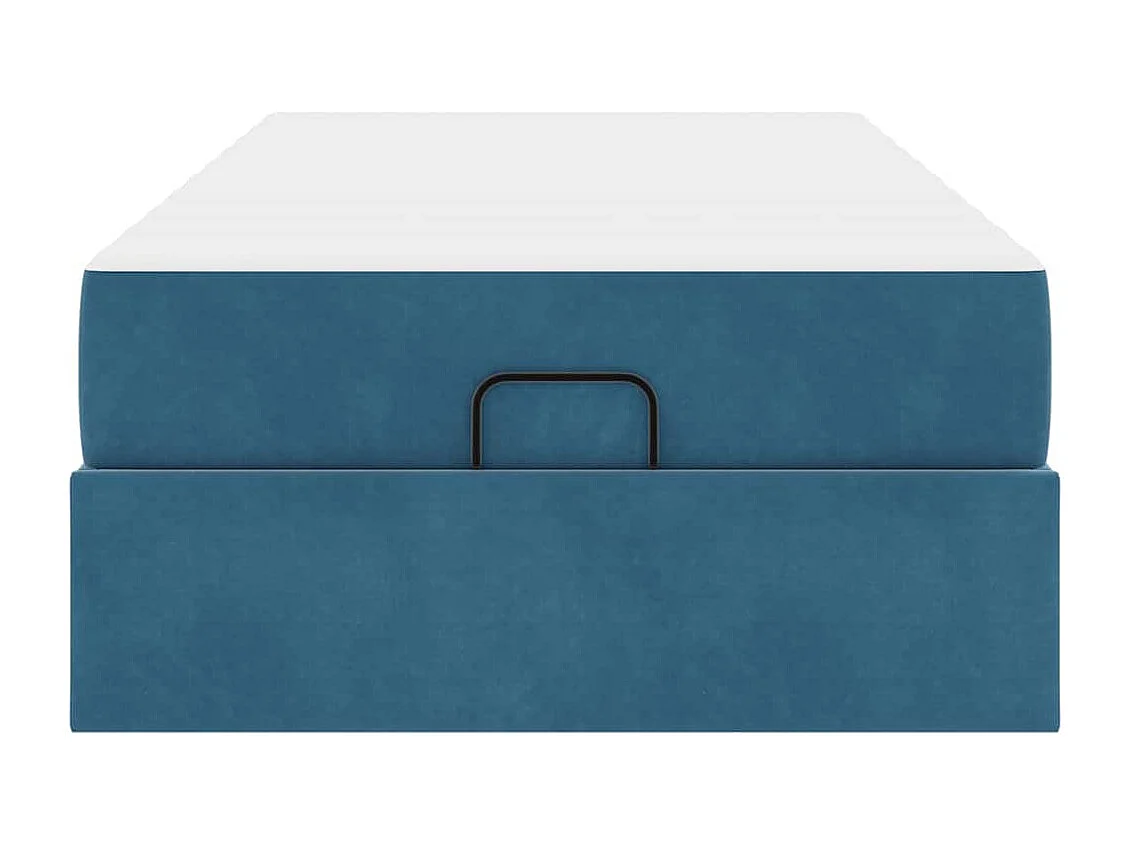 Cadre de lit avec matelas Bleu 90 x 200 cm Velours