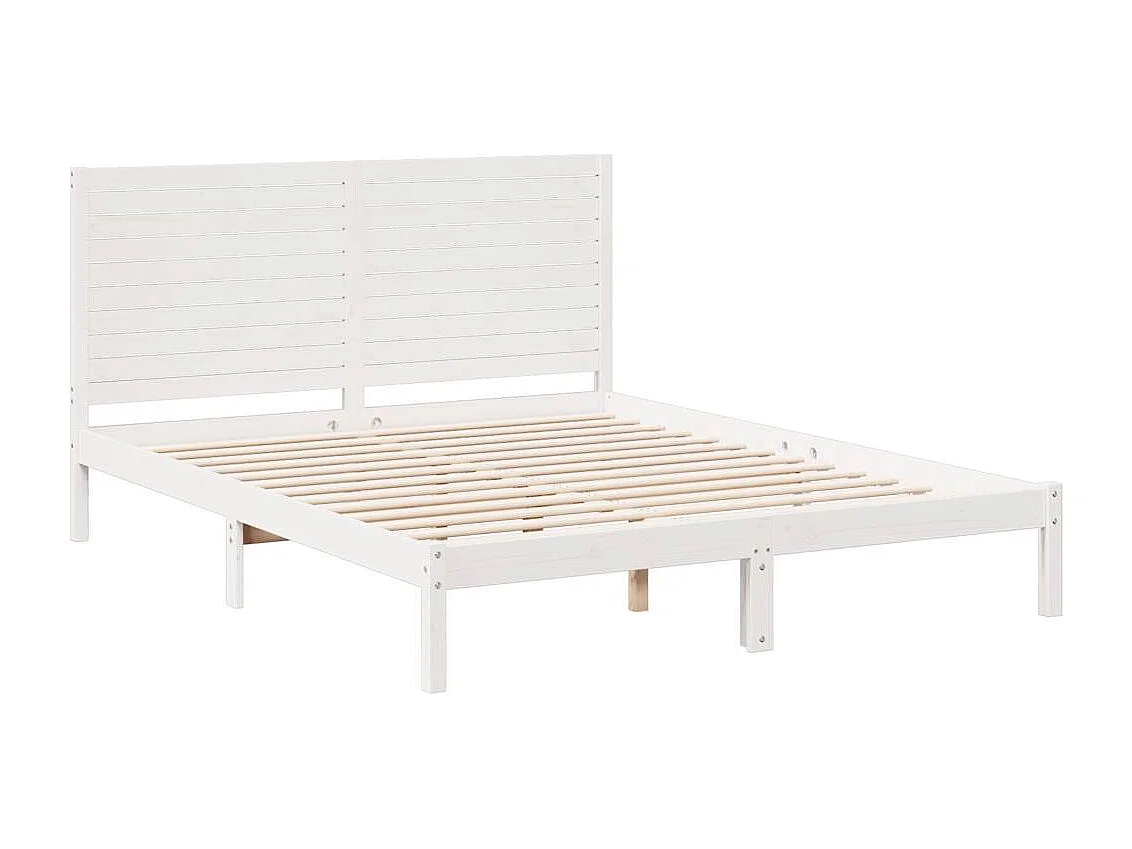 Cama extralarga sin colchón madera maciza blanca 140x210 cm