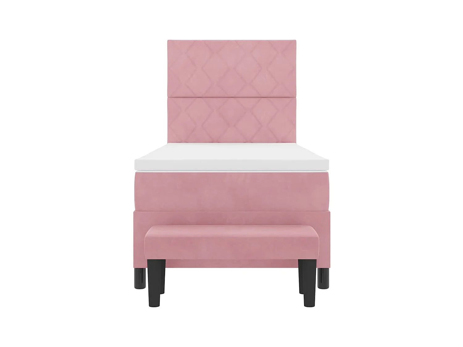 Cadre de lit avec matelas Rose 100 x 200 cm Velours