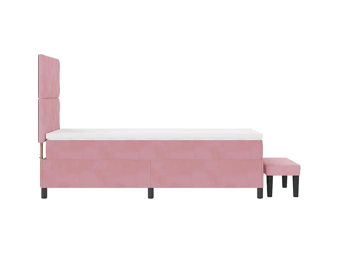 Cadre de lit avec matelas Rose 100 x 200 cm Velours