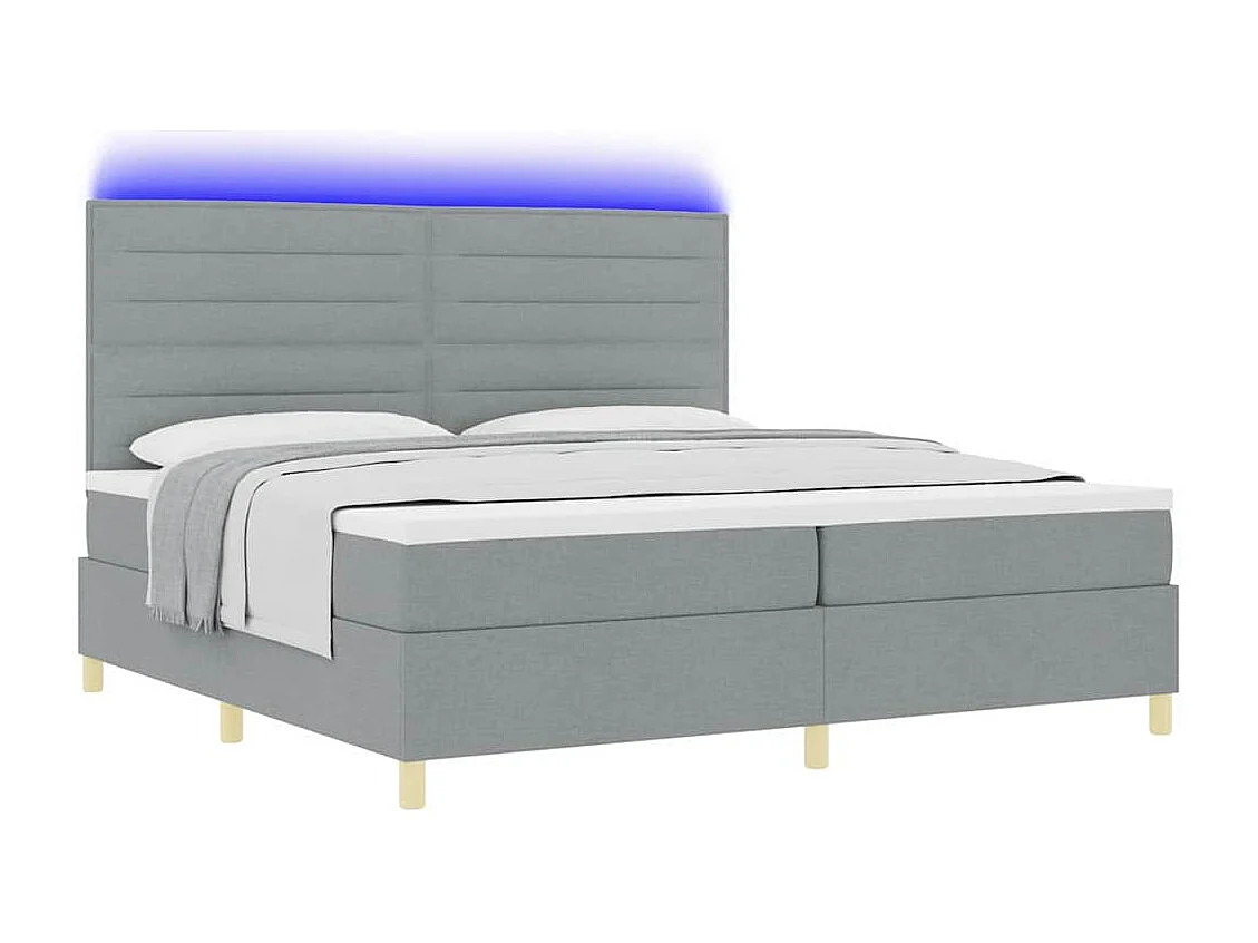 Boxspring bed met matras Lichtgrijs 200 x 200 cm Stof