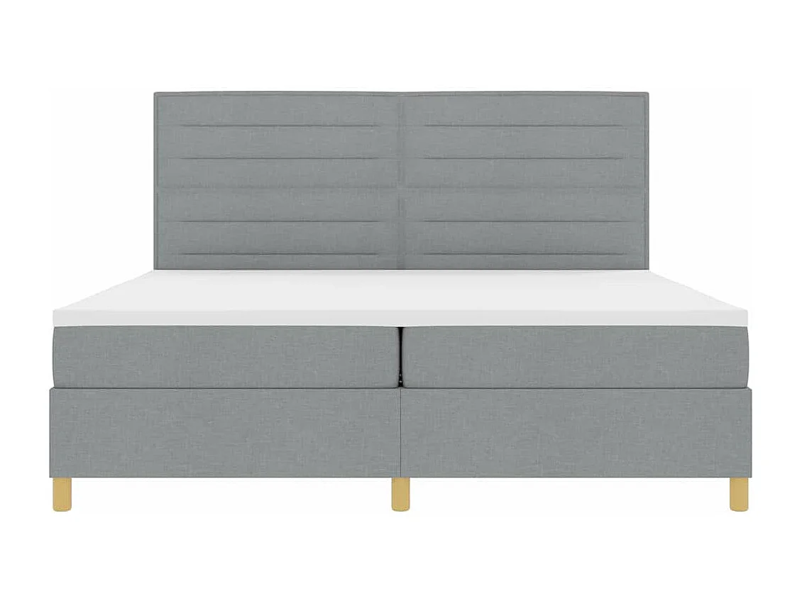 Boxspring bed met matras Lichtgrijs 200 x 200 cm Stof
