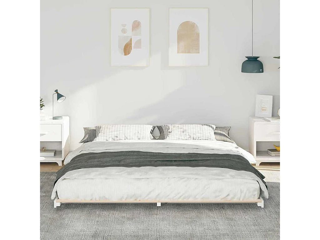Estrutura de cama de chão Branco 180 x 210 cm