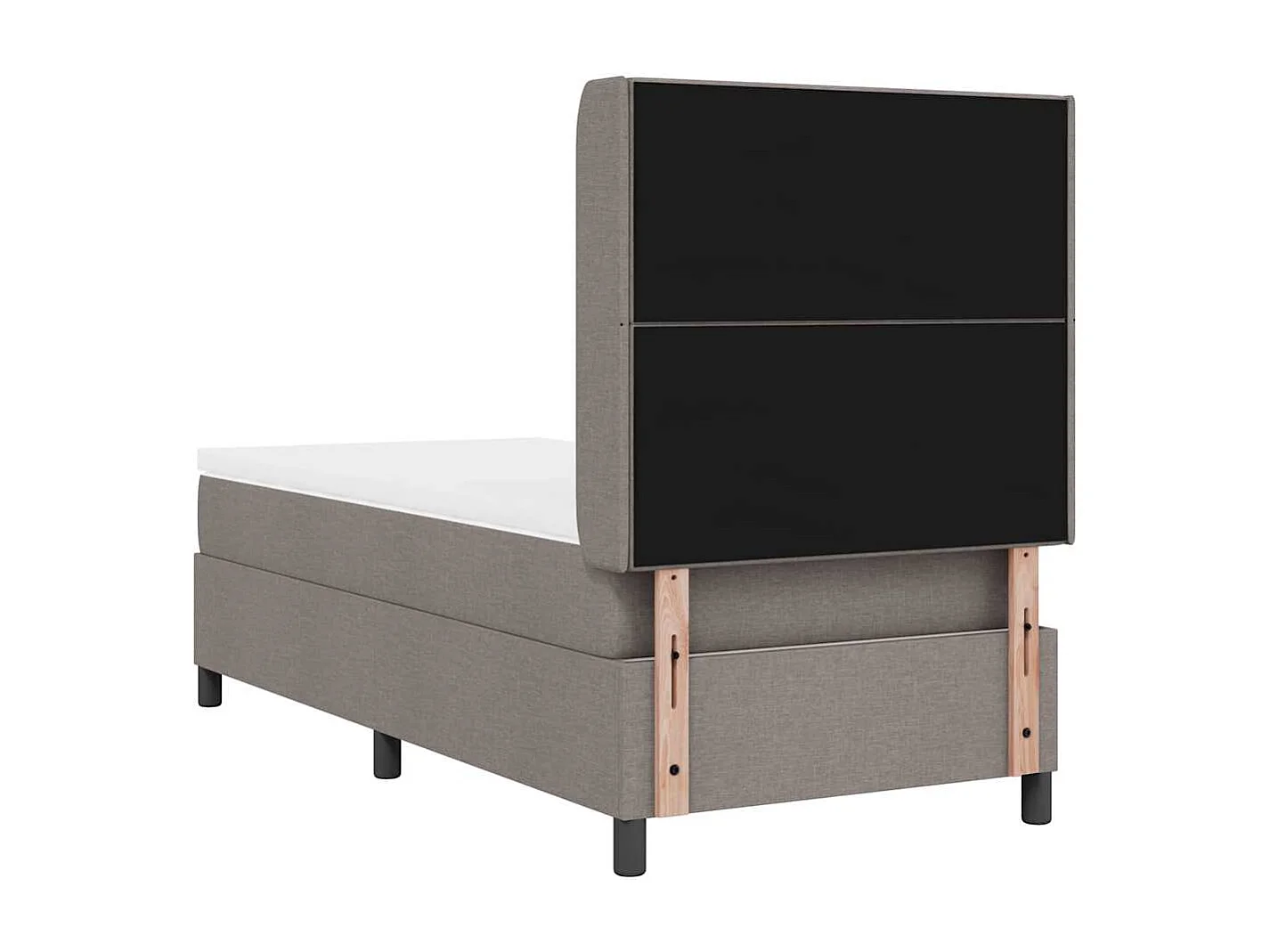 Cama tipo Box Spring con colchón Taupé 90 x 200 cm tela