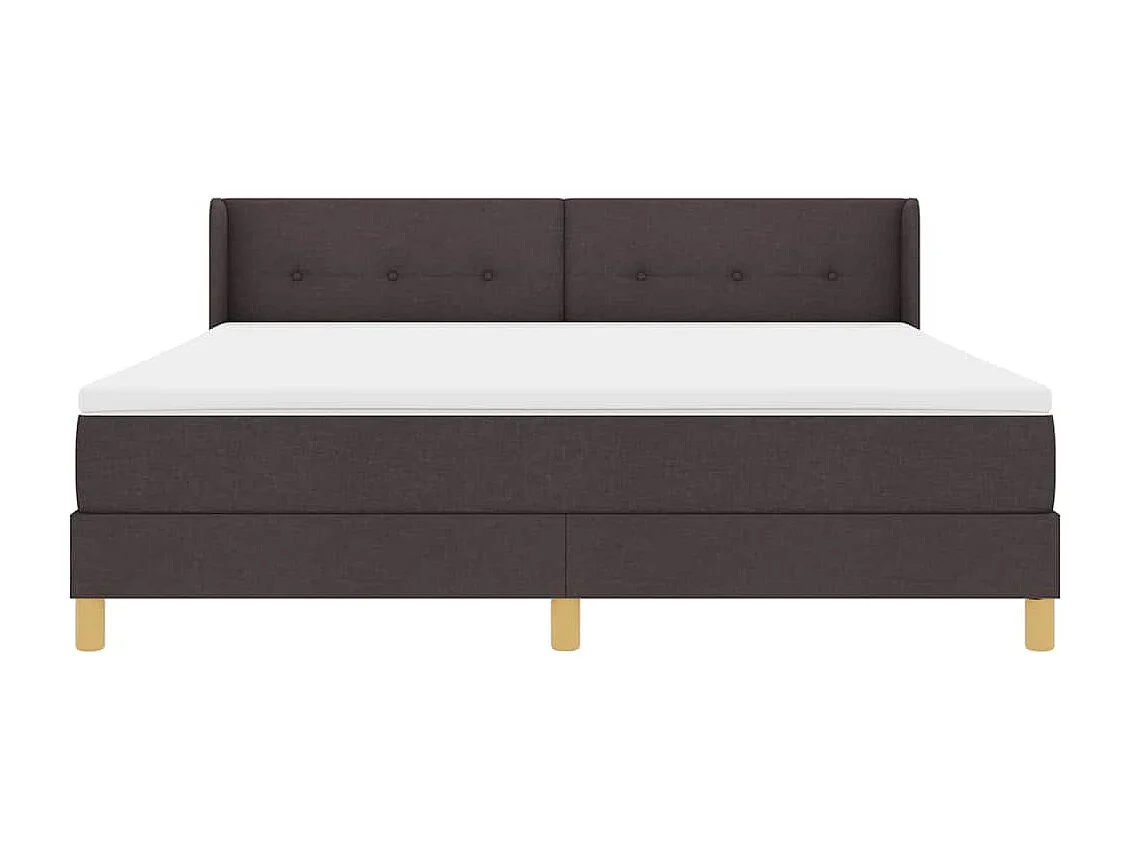 Cama tipo Box Spring Marrón oscuro y Blanco 180 x 200 cm