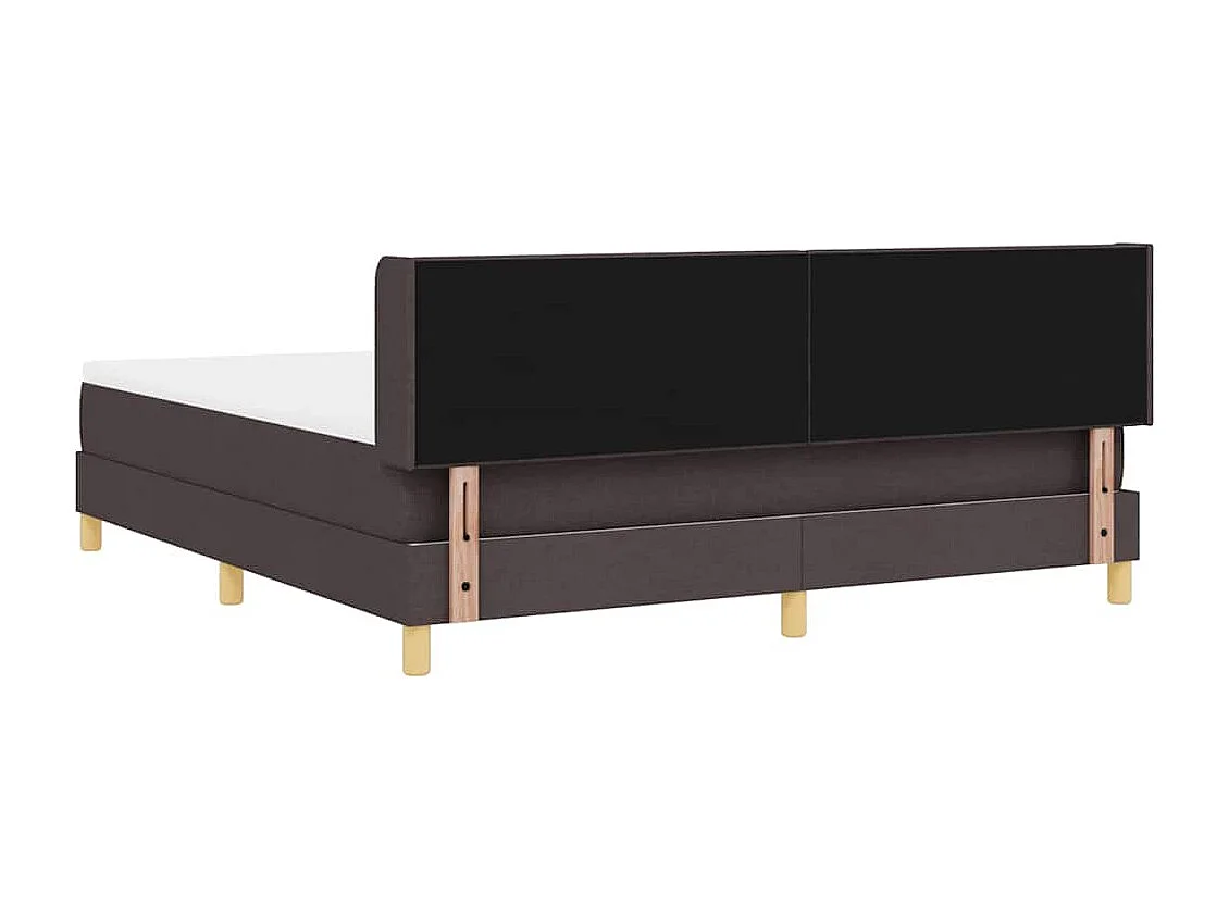 Cama tipo Box Spring Marrón oscuro y Blanco 180 x 200 cm