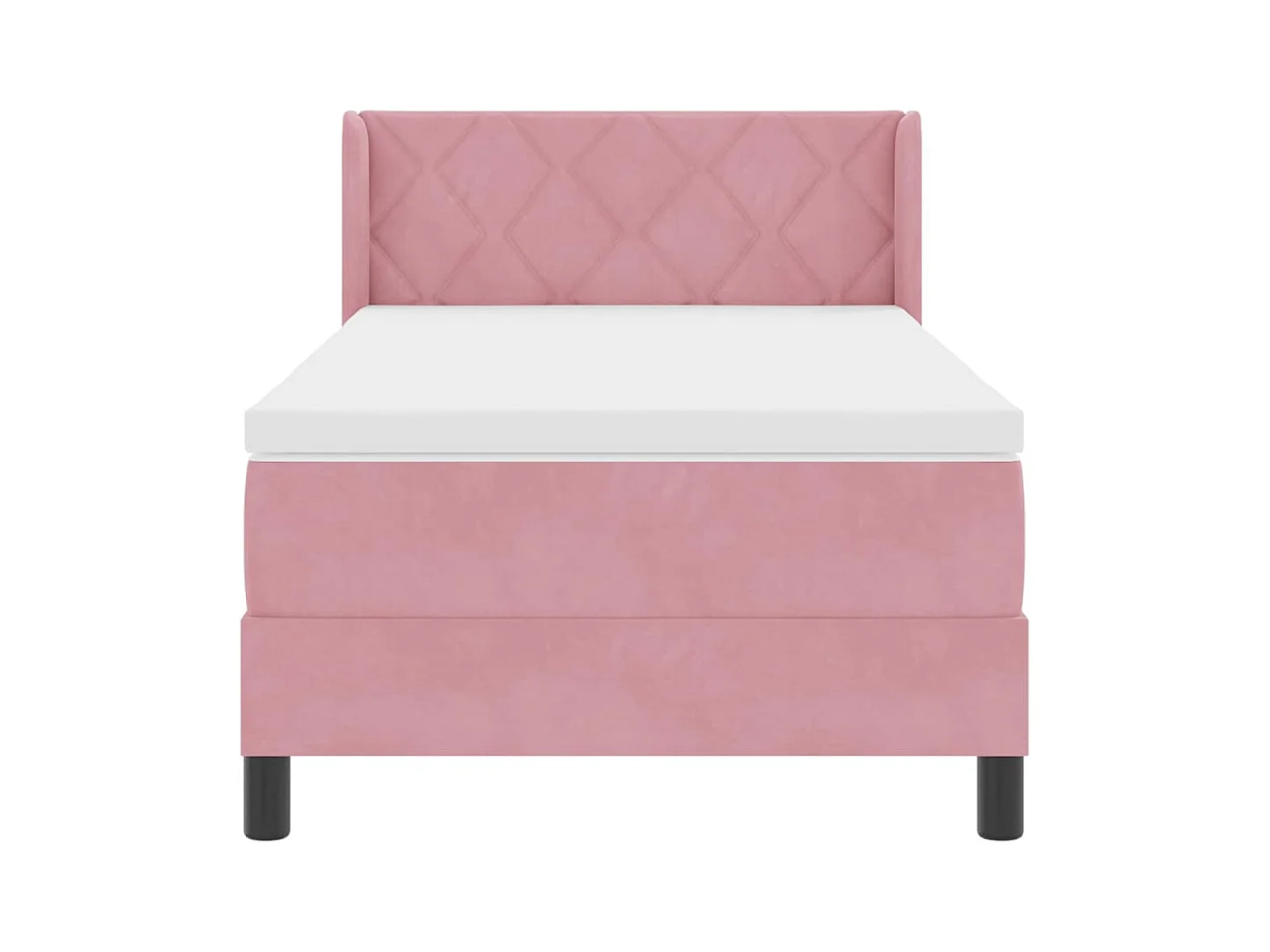 Cama con Somier y Colchón Negra 100x200 cm Terciopelo Rosa