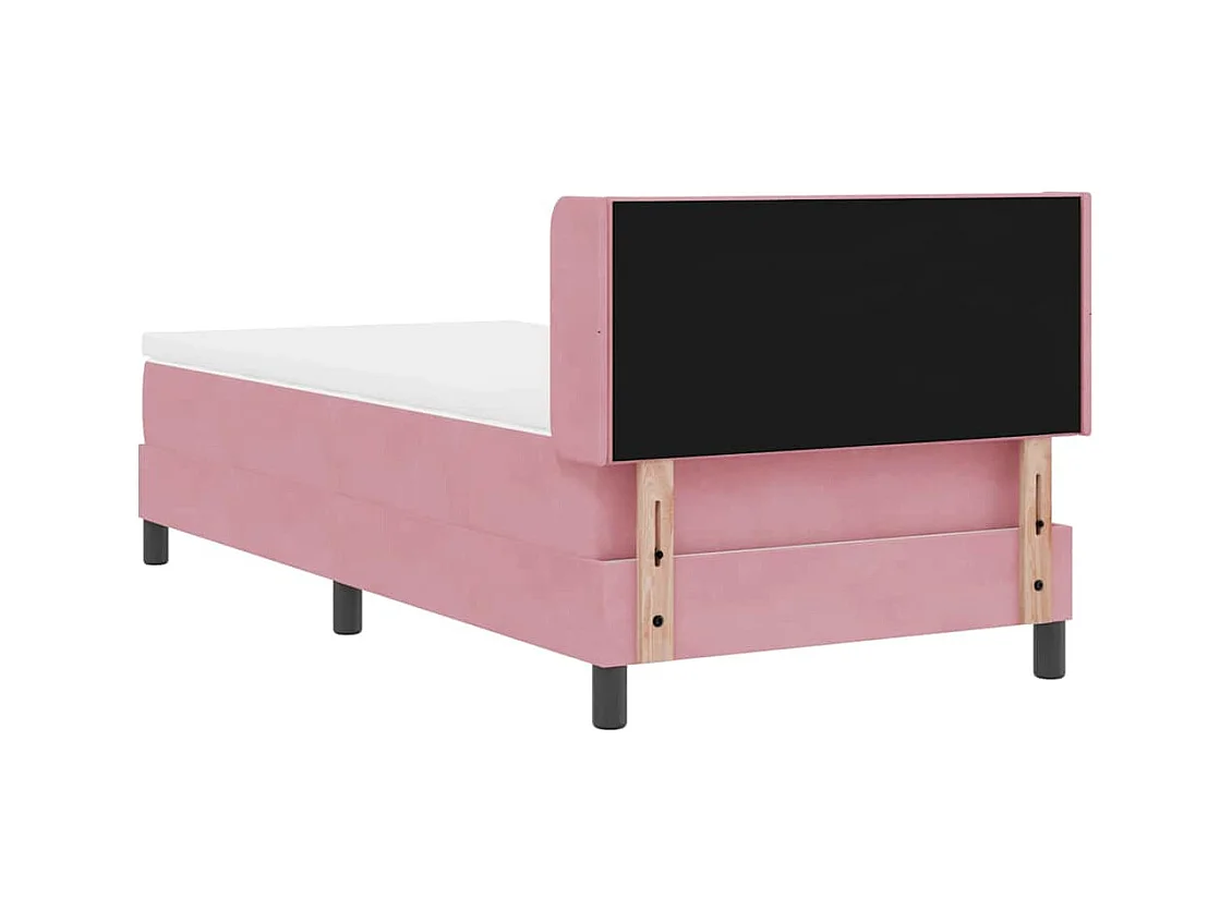 Cama con Somier y Colchón Negra 100x200 cm Terciopelo Rosa