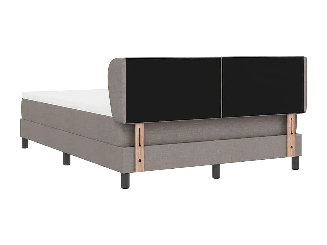 Cadre de lit avec matelas Taupe 160 x 200 cm tissu