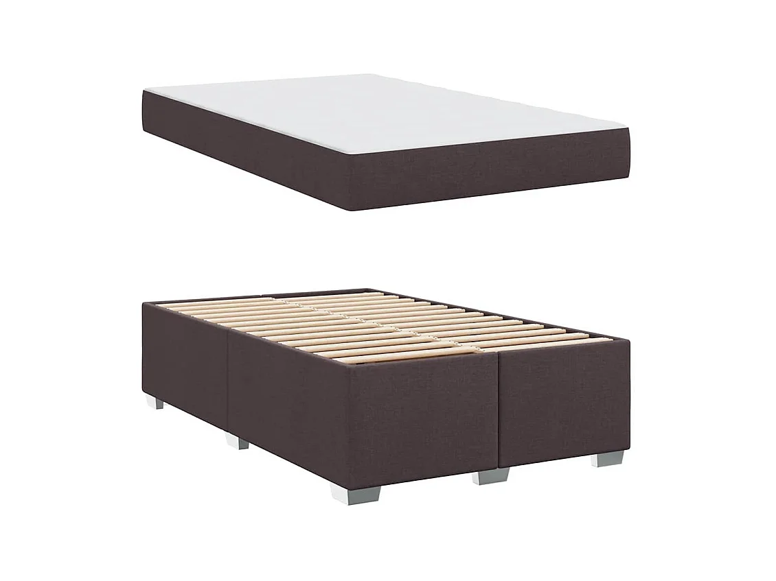 Cadre de lit Marron foncé 120 x 200 cm tissu
