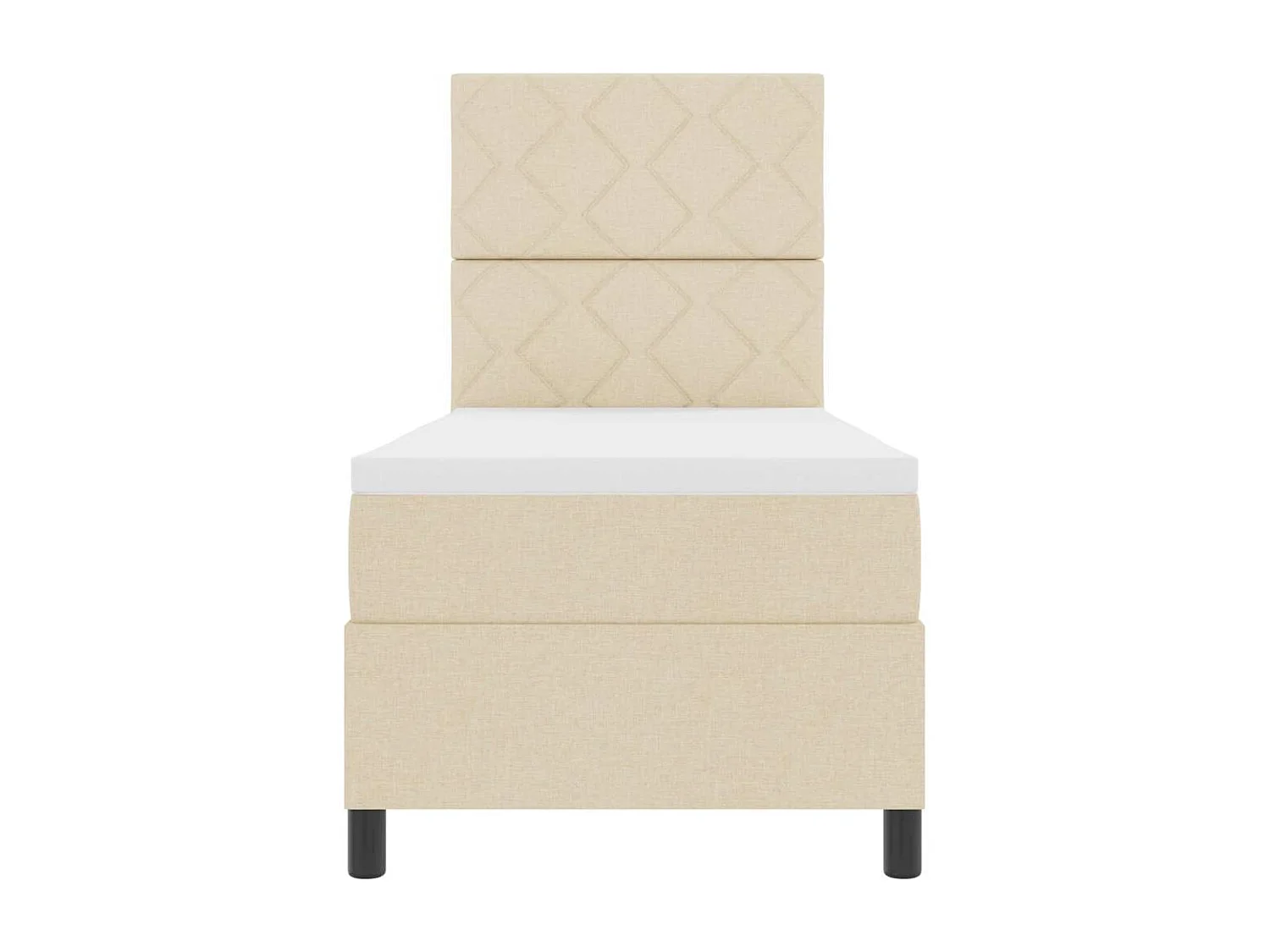 Cadre de lit avec matelas Crème 80 x 200 cm tissu