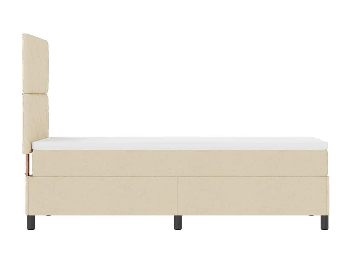Cadre de lit avec matelas Crème 80 x 200 cm tissu