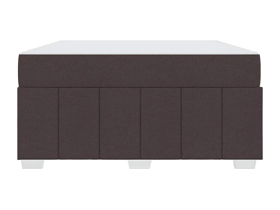 Estructura de cama con colchón Marrón oscuro 140 x 200 cm tela