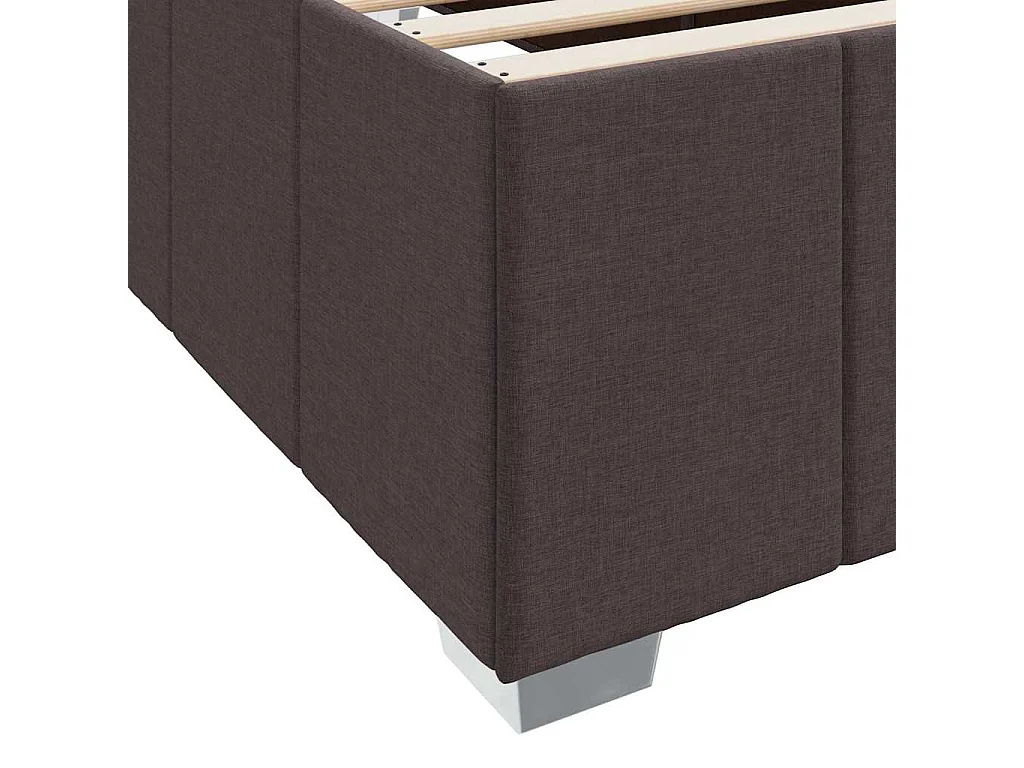 Estructura de cama con colchón Marrón oscuro 140 x 200 cm tela
