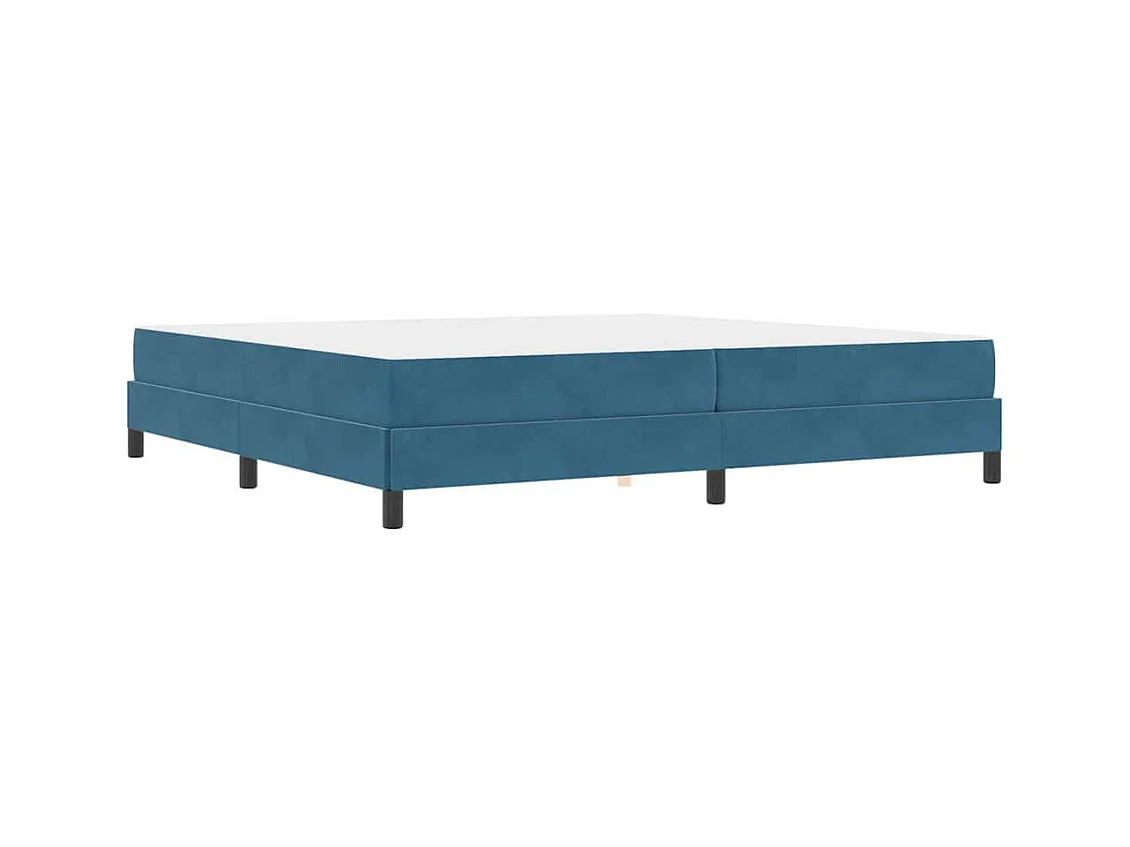 Cadre de lit avec matelas Bleu foncé 200 x 200 cm Velours