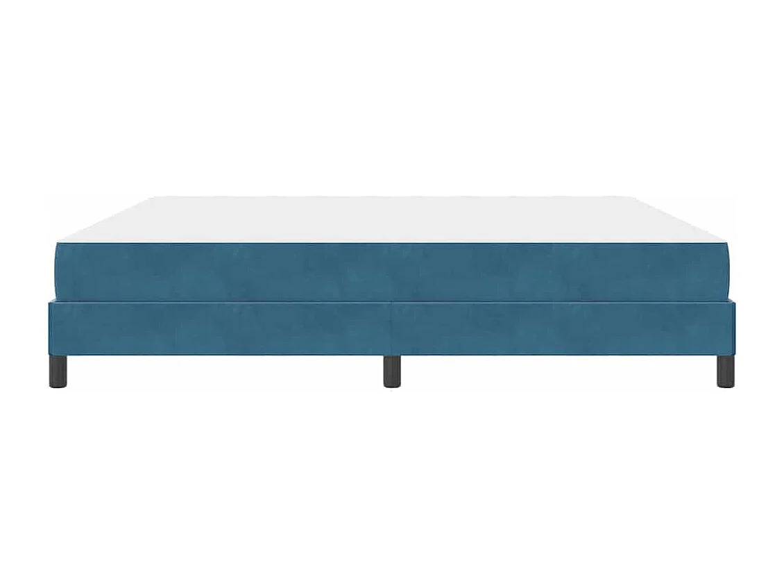 Cadre de lit avec matelas Bleu foncé 200 x 200 cm Velours