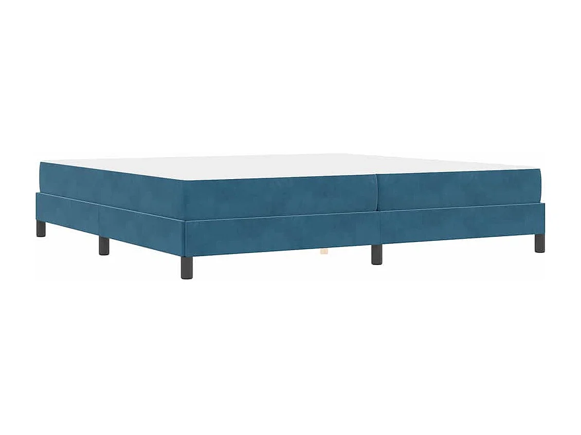Cadre de lit avec matelas Bleu foncé 200 x 200 cm Velours