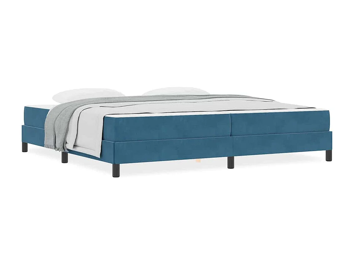 Boxspringbed met matras Donkerblauw 200 x 200 cm Fluweel