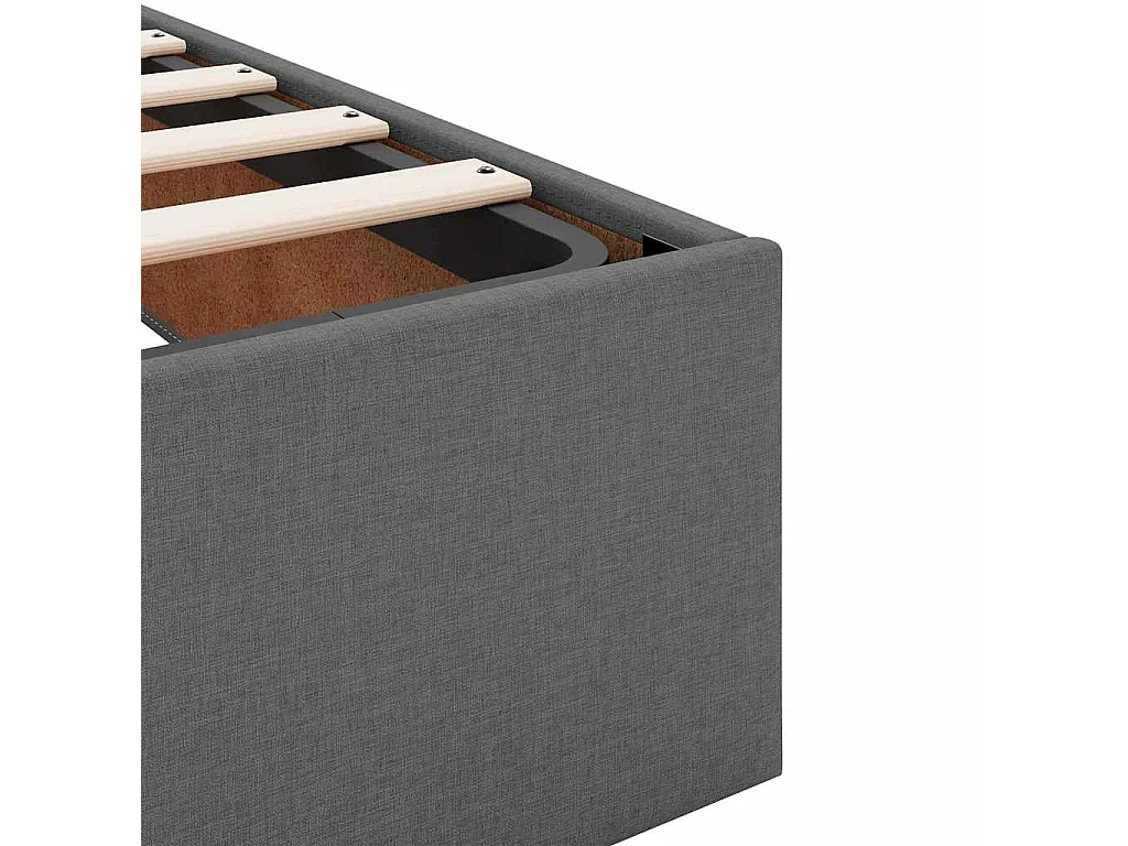 Cadre de lit avec matelas Gris foncé 140 x 200 cm tissu