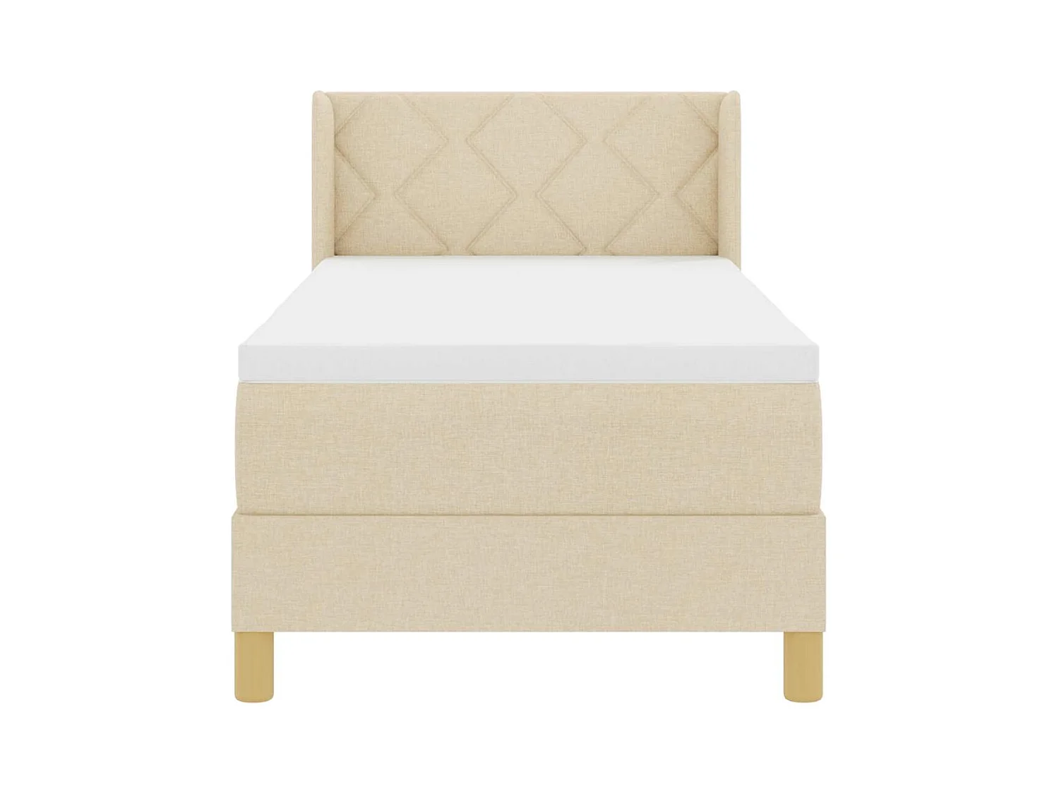 Cadre de lit avec matelas Crème 80 x 200 cm tissu