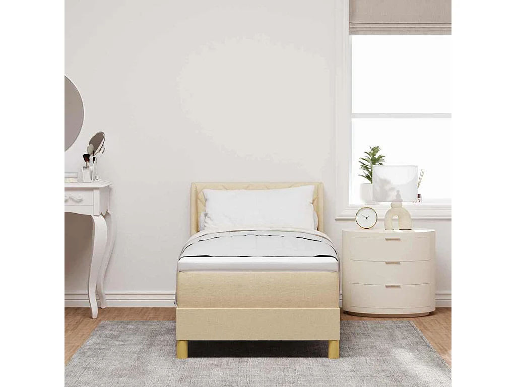 Boxspringbed met matras met hoofdeinde Crème 80 x 200 cm Stof