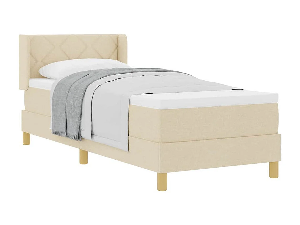 Boxspringbed met matras met hoofdeinde Crème 80 x 200 cm Stof