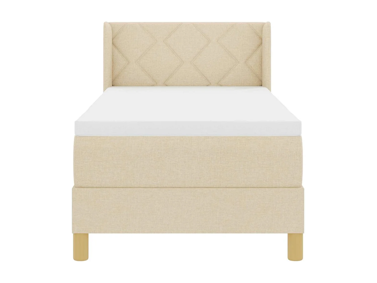 Boxspringbed met matras met hoofdeinde Crème 80 x 200 cm Stof