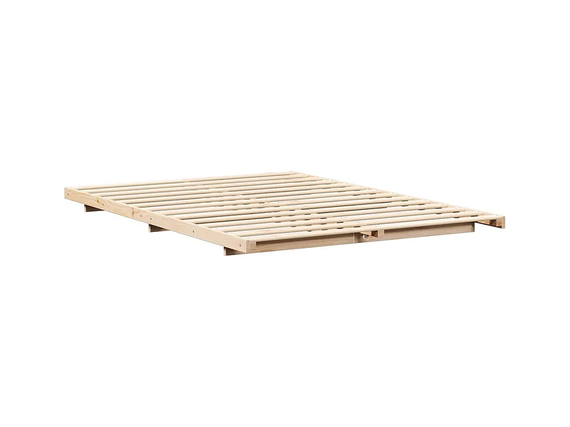 Estructura de cama Marrón 150 x 200 cm Madera maciza de pino