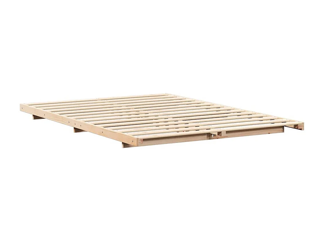 Estructura de cama Marrón 150 x 200 cm Madera maciza de pino