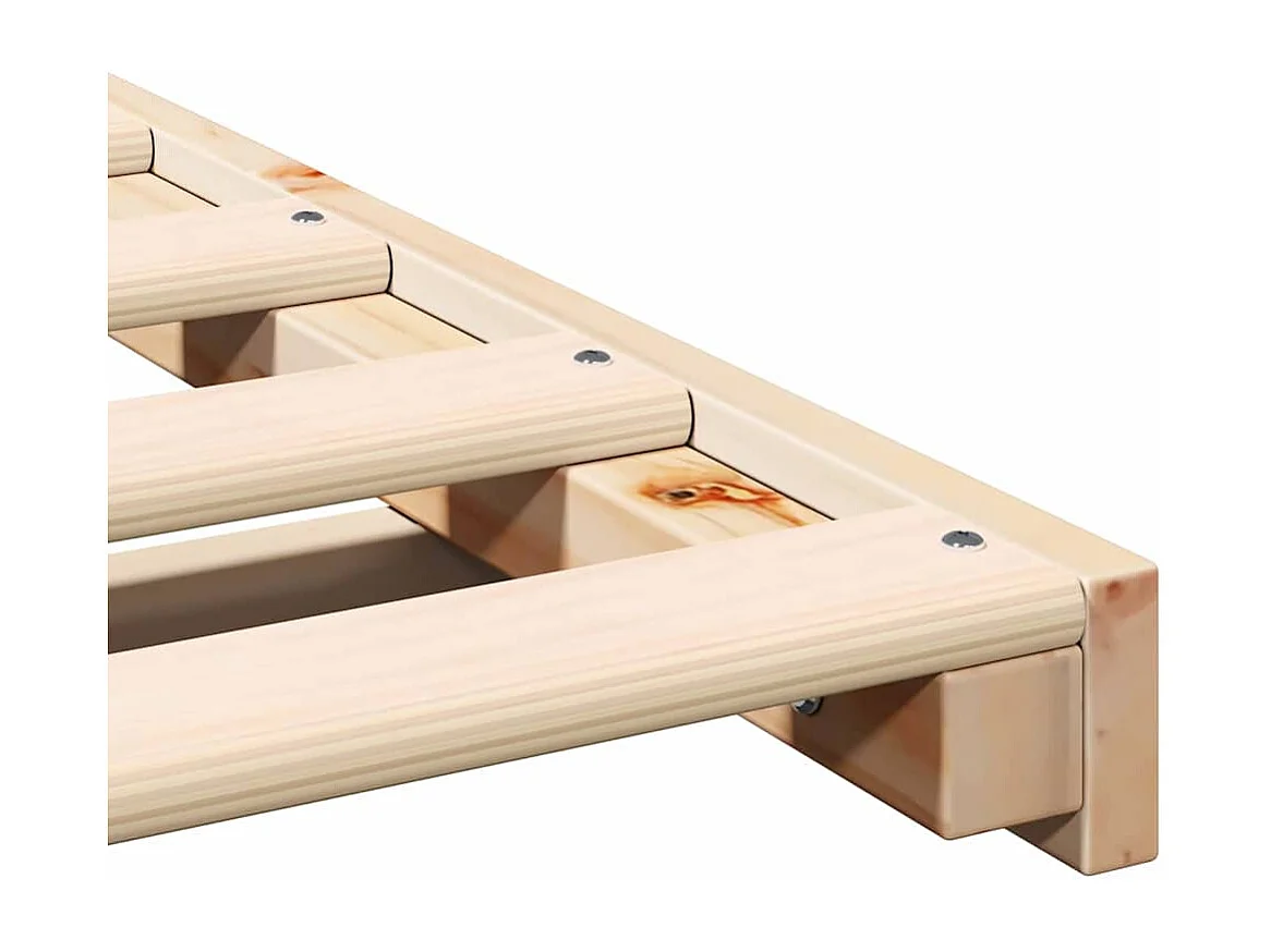 Estructura de cama Marrón 150 x 200 cm Madera maciza de pino