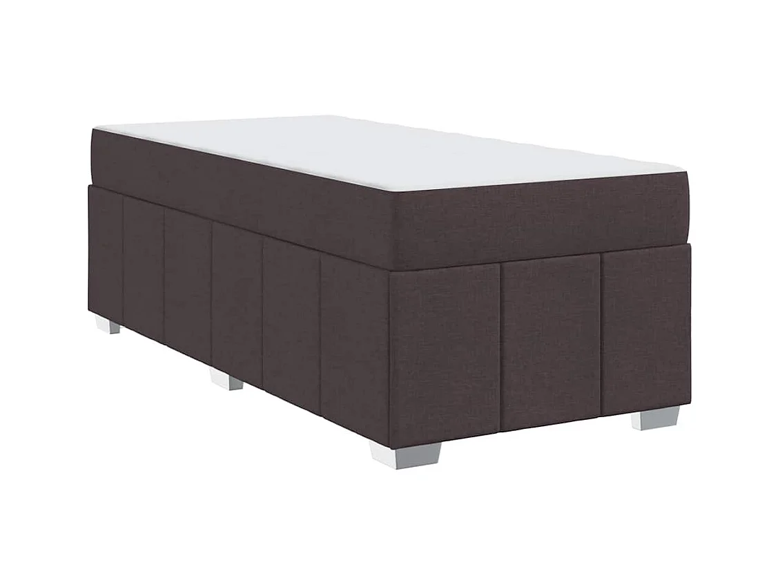 Cadre de lit avec matelas Marron foncé 100 x 200 cm tissu