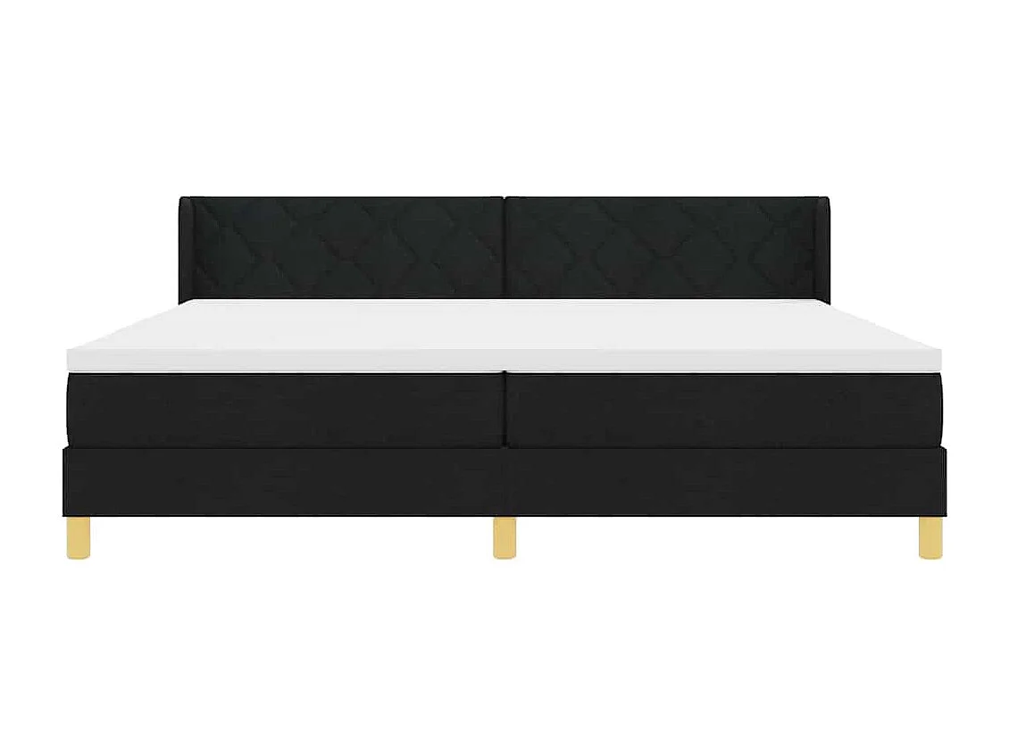Cama tipo Box Spring Negro y Blanco 200 x 200 cm Espuma