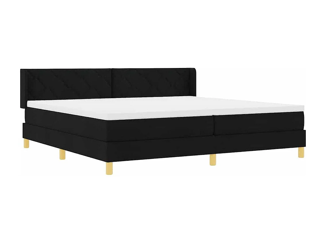 Cama tipo Box Spring Negro y Blanco 200 x 200 cm Espuma