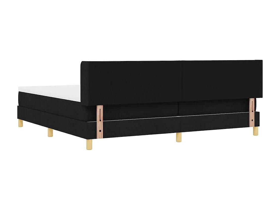 Cama tipo Box Spring Negro y Blanco 200 x 200 cm Espuma