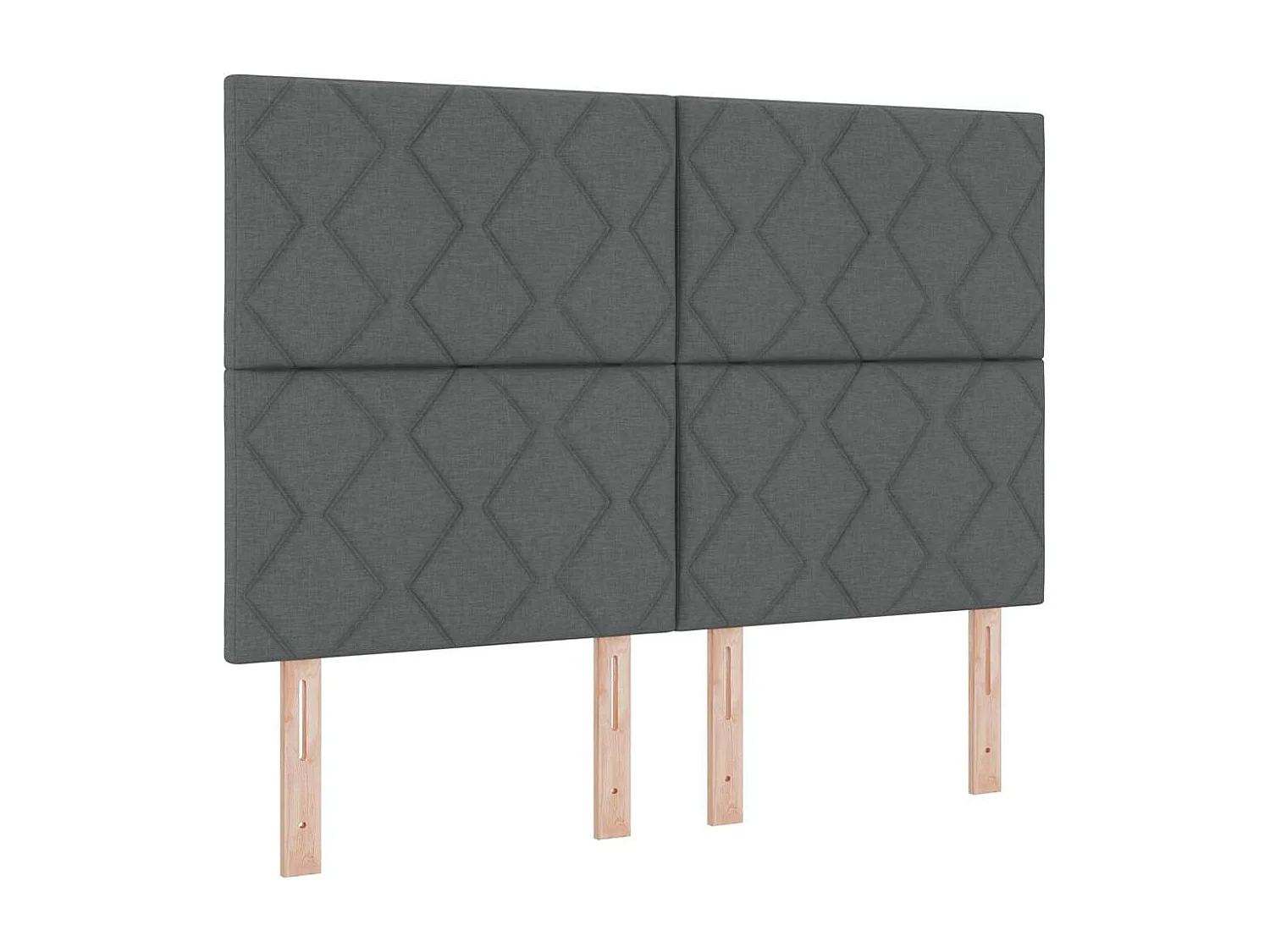 Cadre de lit avec matelas Gris foncé 140 x 200 cm tissu