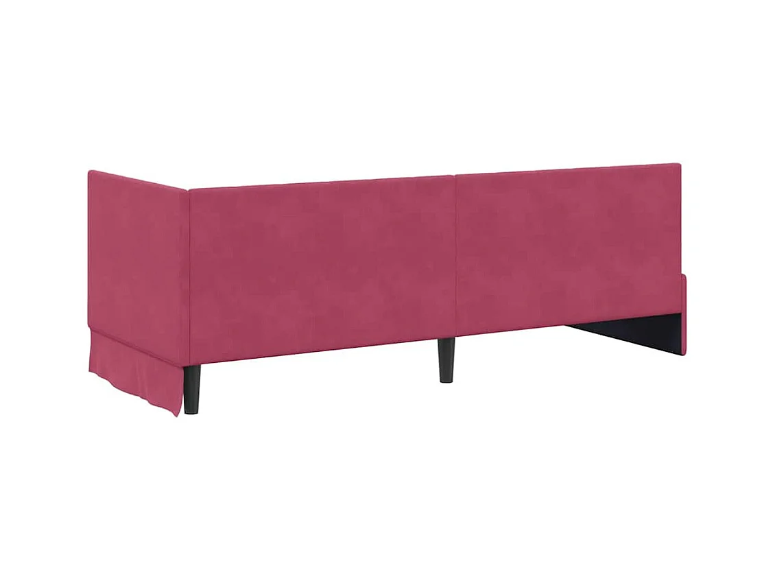 Cadre de lit d'angle Rouge bordeaux 80 x 200 cm Velours