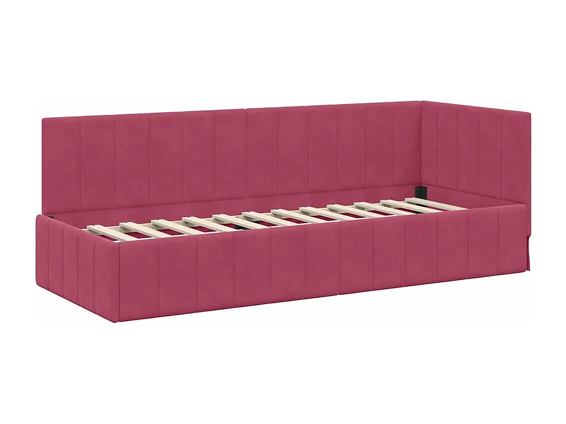Cadre de lit d'angle Rouge bordeaux 80 x 200 cm Velours