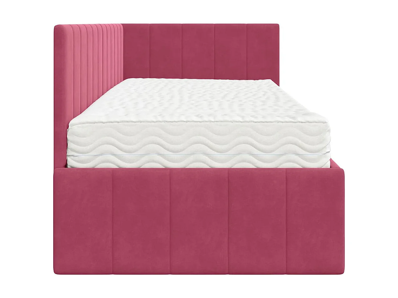 Cadre de lit d'angle Rouge bordeaux 80 x 200 cm Velours