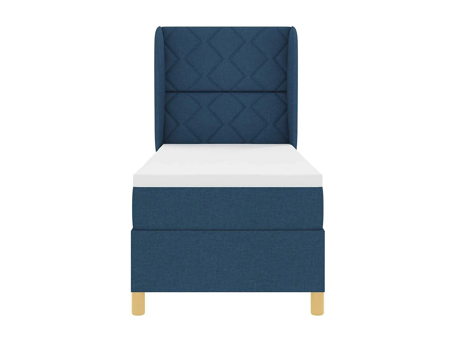 Cama con Somier y Colchón Gris Oscuro 90x190 cm de Tela Azul