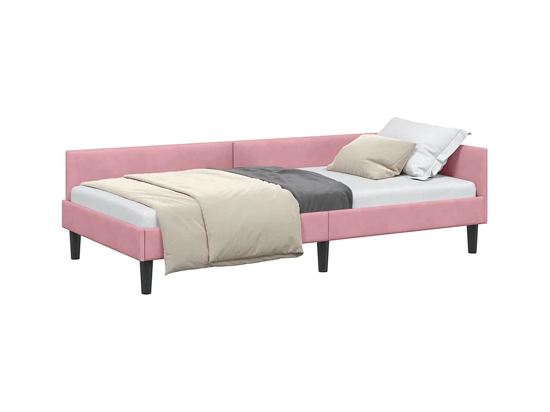 Cadre de lit d'angle avec tête de lit Rose 100 x 200 cm