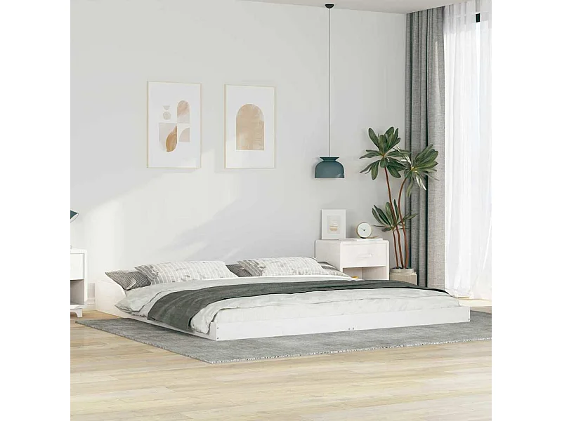 Estructura de cama Blanco 180 x 210 cm Madera maciza de pino