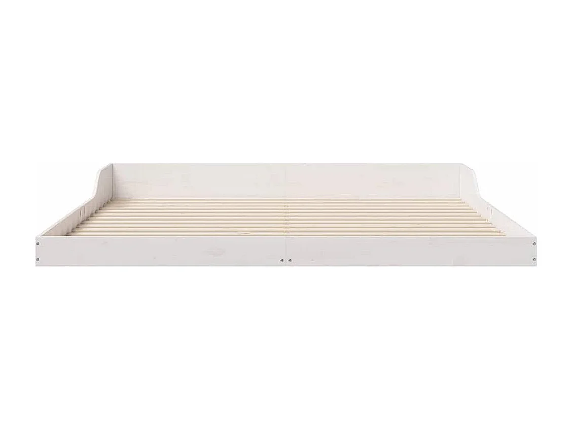 Cadre de lit Blanc 180 x 210 cm Bois massif en pin
