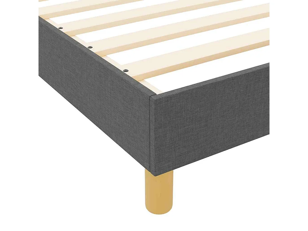 Estructura de cama con cabecera Gris oscuro 90 x 190 cm tela