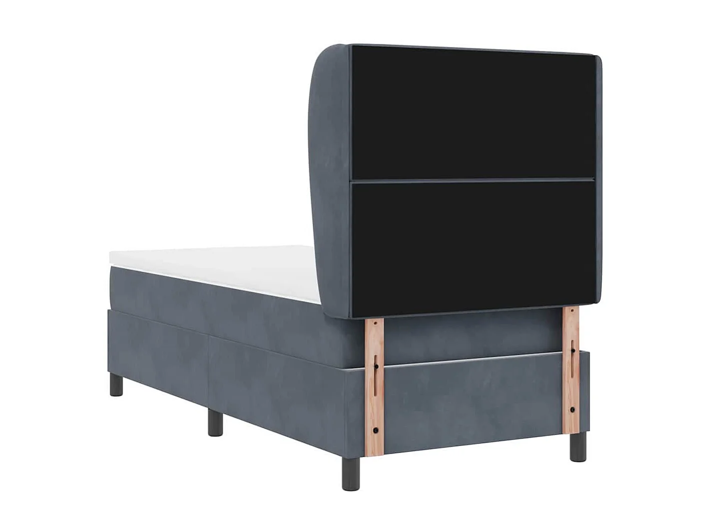 Cadre de lit avec matelas Gris foncé 100 x 200 cm Velours