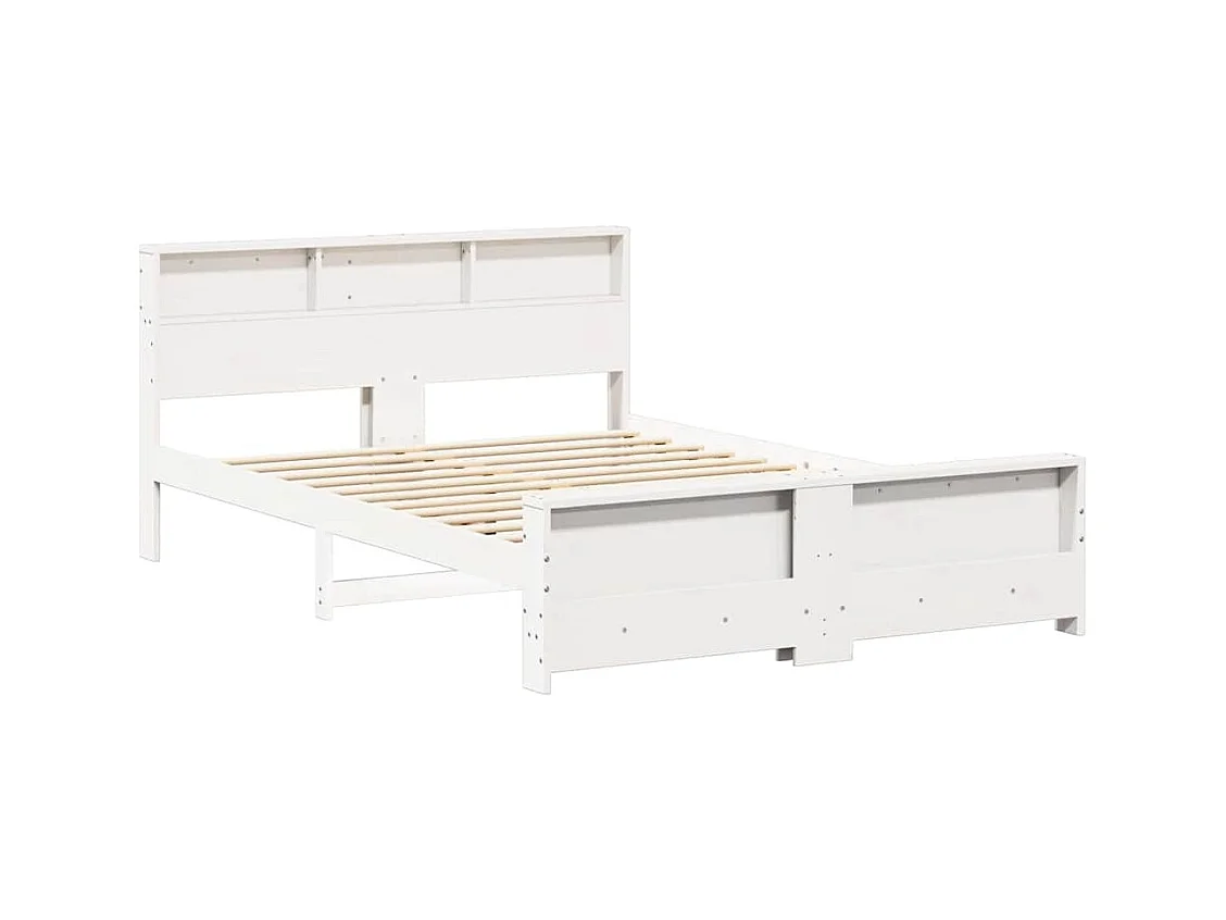 Cadre de lit Blanc 160 x 200 cm Bois massif en pin