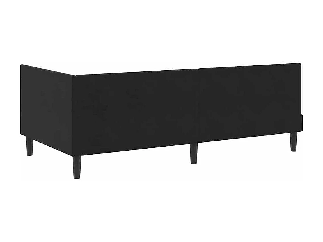 Cadre de lit d'angle avec matelas Noir 90 x 200 cm Velours